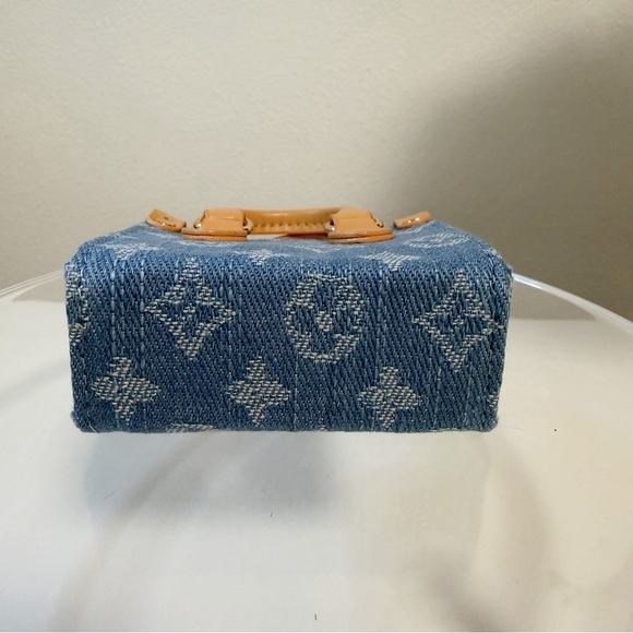 Mini Denim Tote Bag Charm | Cute Monogram Style Accessory - Picture 5 of 8